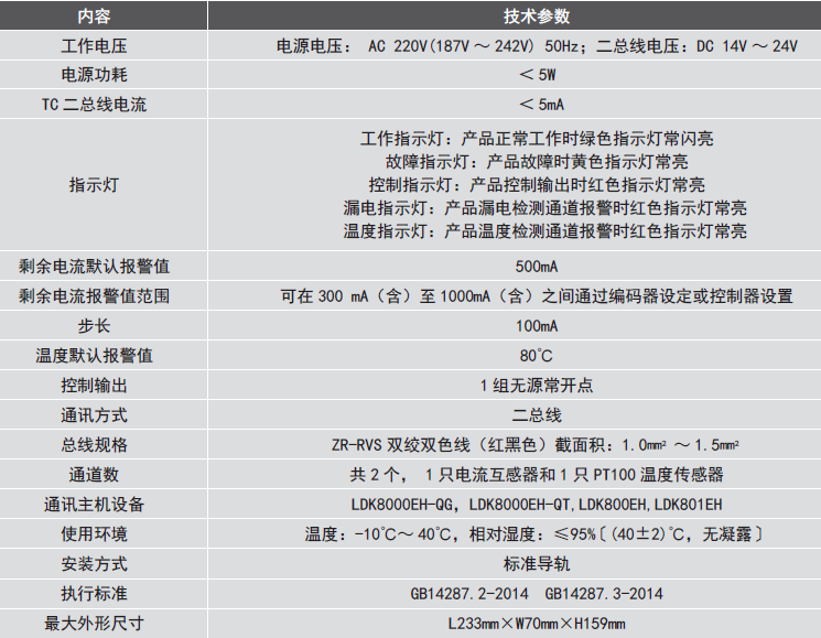LDT9104EH組合式<a href=http://m.drjh.com.cn/dianqihuozai/ target=_blank class=infotextkey>電氣火災(zāi)監(jiān)控</a>探測器參數(shù)